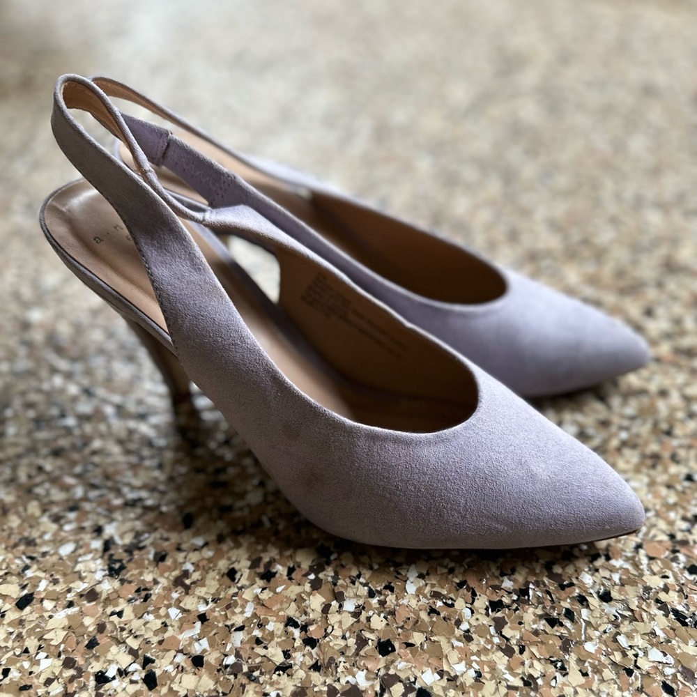 Purple Suede Slingbacks Size 7